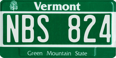 VT license plate NBS824