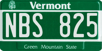 VT license plate NBS825