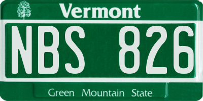 VT license plate NBS826
