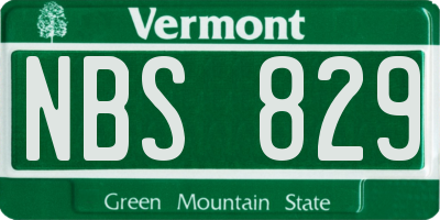 VT license plate NBS829