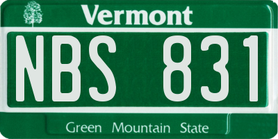 VT license plate NBS831