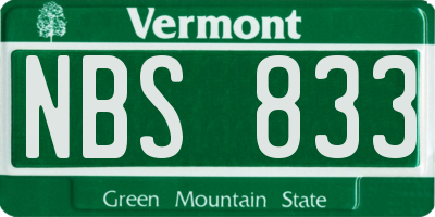 VT license plate NBS833