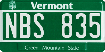 VT license plate NBS835