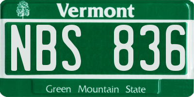 VT license plate NBS836