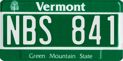 VT license plate NBS841