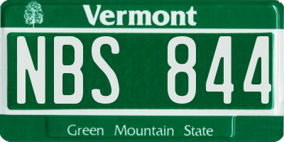 VT license plate NBS844