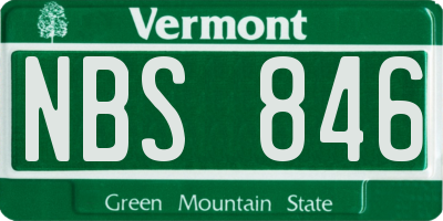 VT license plate NBS846