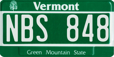 VT license plate NBS848