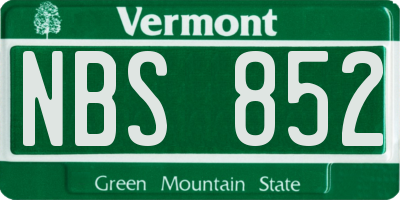 VT license plate NBS852