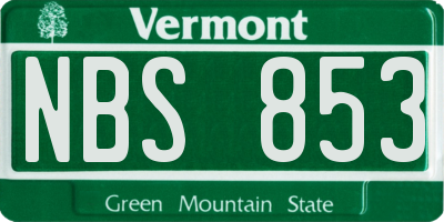 VT license plate NBS853