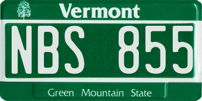 VT license plate NBS855