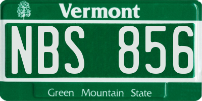 VT license plate NBS856