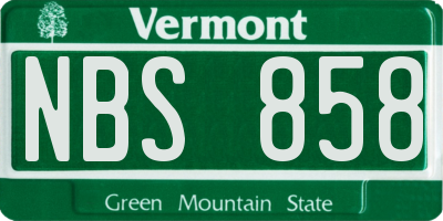 VT license plate NBS858