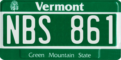 VT license plate NBS861