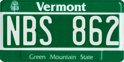 VT license plate NBS862