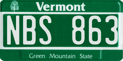 VT license plate NBS863