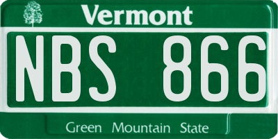 VT license plate NBS866