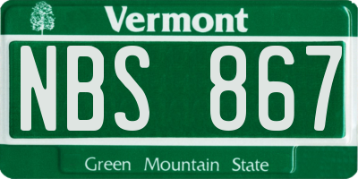 VT license plate NBS867