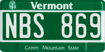 VT license plate NBS869