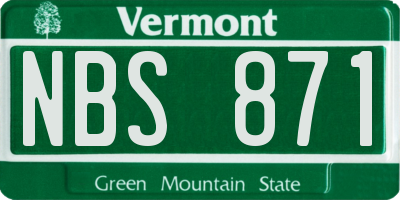 VT license plate NBS871