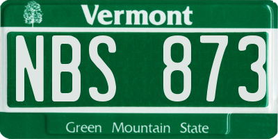 VT license plate NBS873