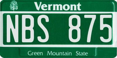 VT license plate NBS875