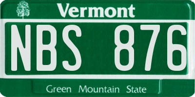 VT license plate NBS876