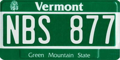 VT license plate NBS877