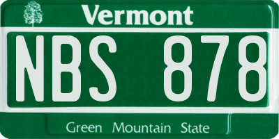 VT license plate NBS878