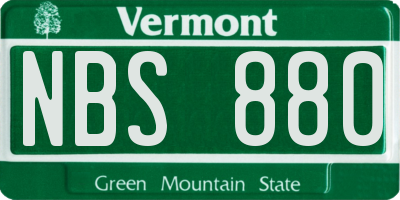 VT license plate NBS880