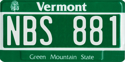 VT license plate NBS881
