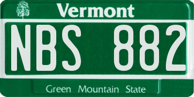 VT license plate NBS882