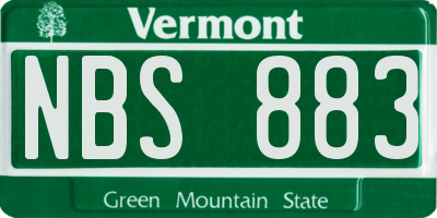 VT license plate NBS883