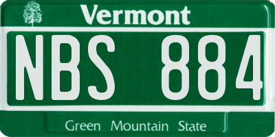 VT license plate NBS884