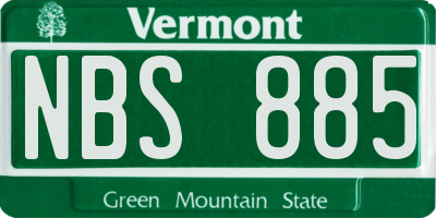 VT license plate NBS885
