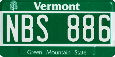 VT license plate NBS886