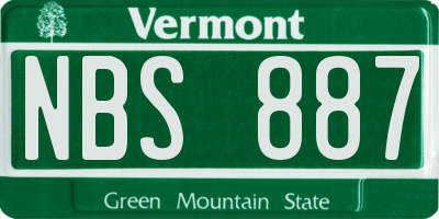 VT license plate NBS887