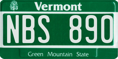 VT license plate NBS890