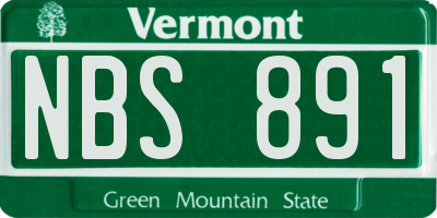 VT license plate NBS891