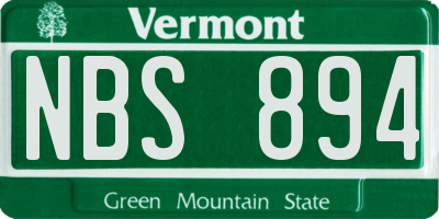 VT license plate NBS894