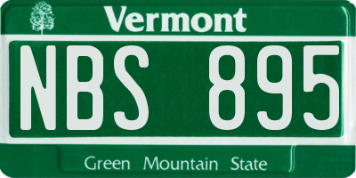 VT license plate NBS895