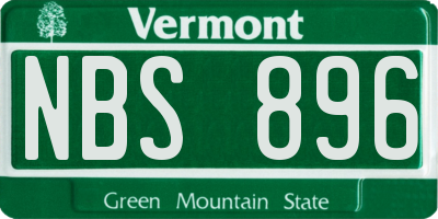 VT license plate NBS896