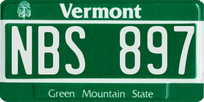 VT license plate NBS897