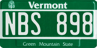 VT license plate NBS898