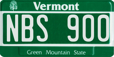VT license plate NBS900