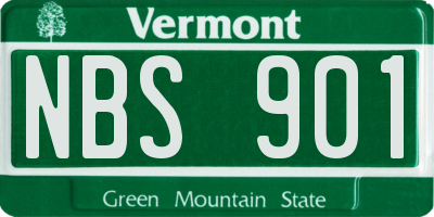 VT license plate NBS901