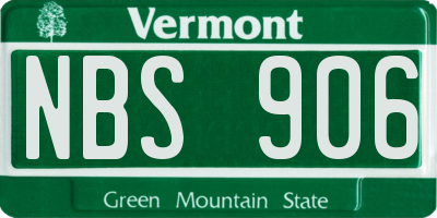 VT license plate NBS906