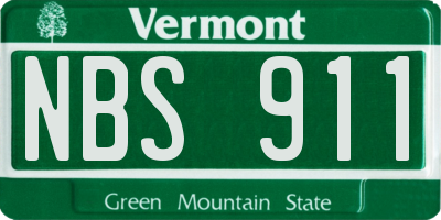 VT license plate NBS911