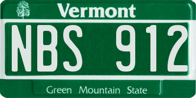 VT license plate NBS912