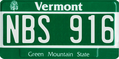 VT license plate NBS916